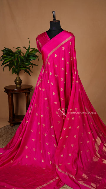 Neelambari Silk With Zari Butta And Satin Border