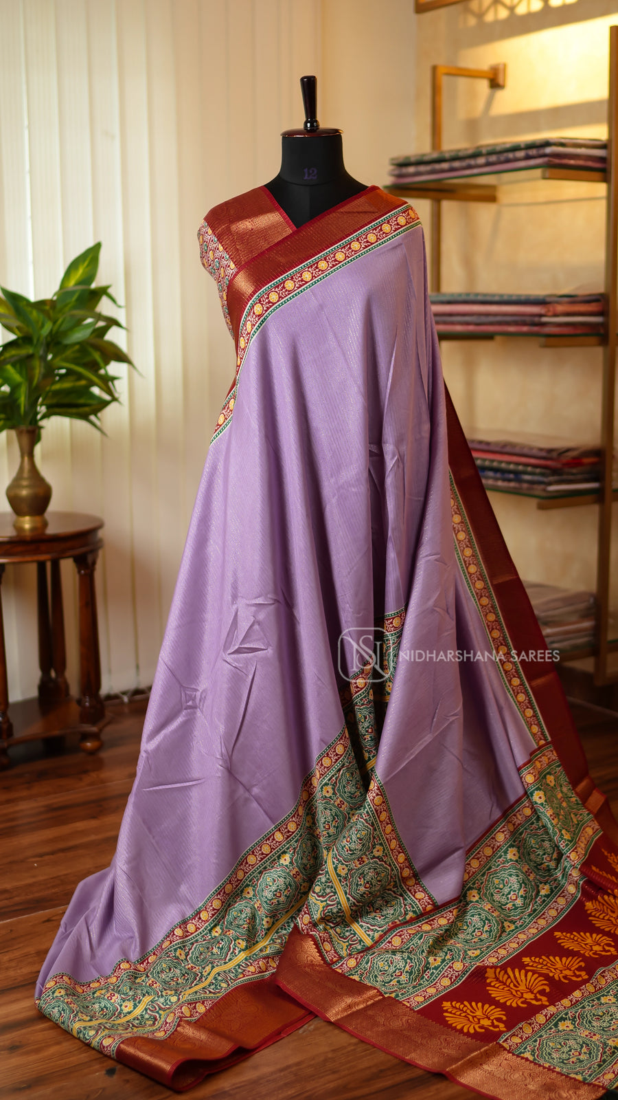 Premium Dola With Zari And Ajark Style Border
