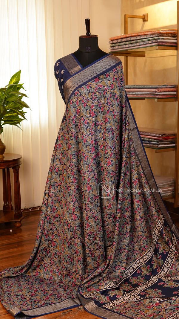 Semi Dola With Digital Print And Zari Border