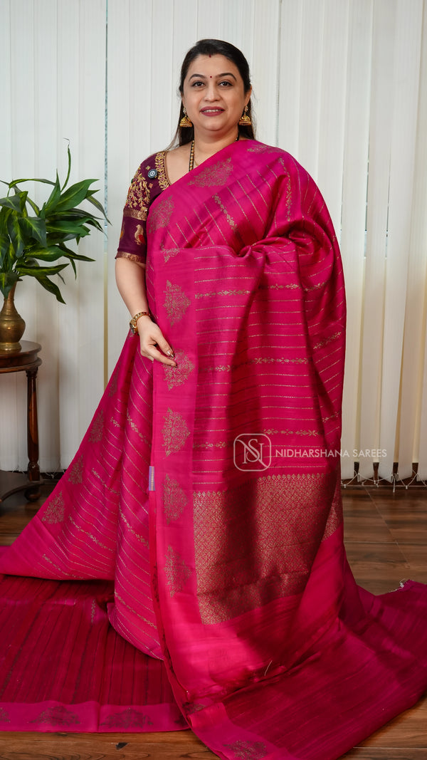 Pure Raw Silk With Antic Zari Concept