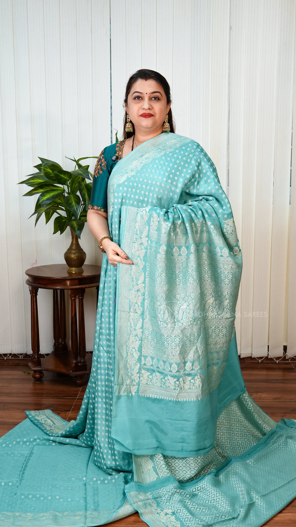 Pure Banarasi Georgette With Woven Concept