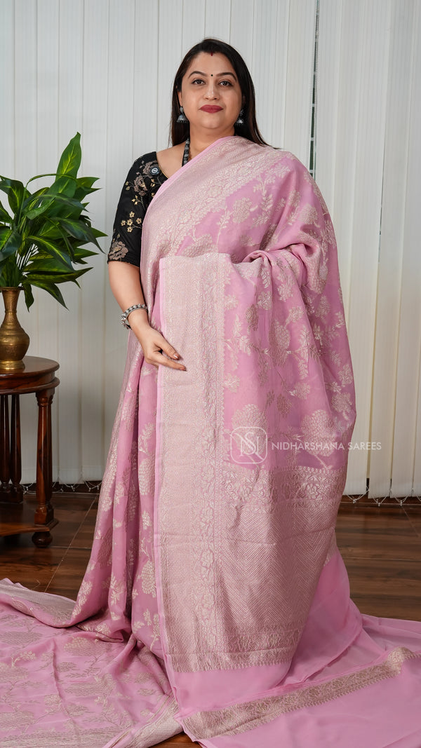 Pure Banarasi With Antic Zari Floral Weaving