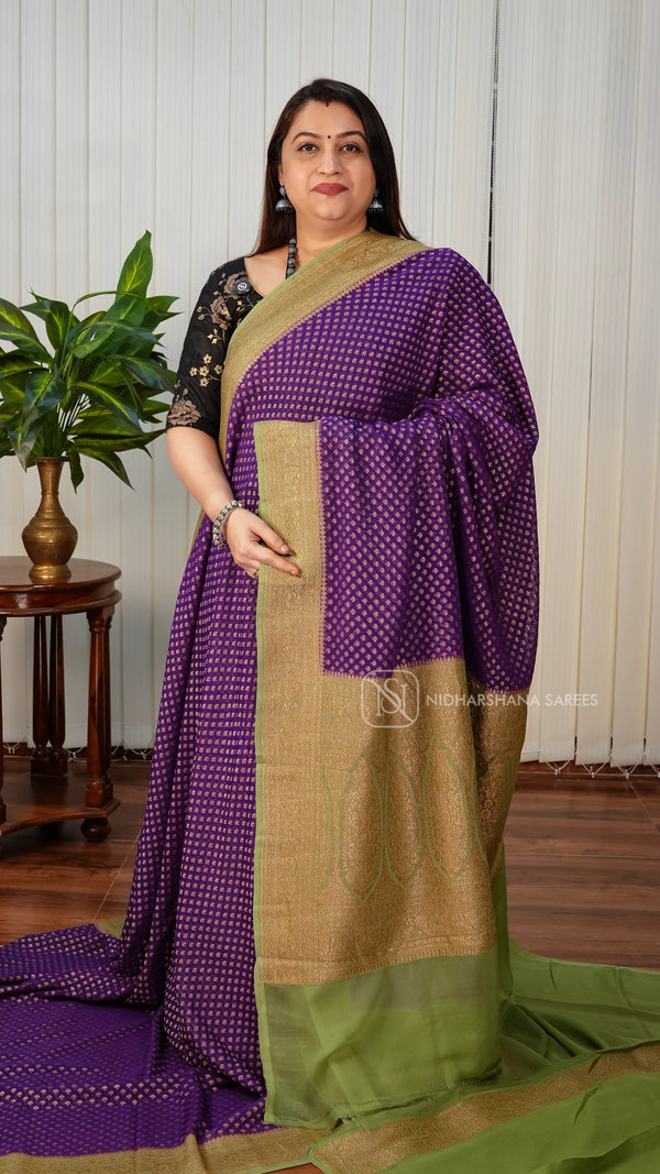 Pure Banarasi Georgette With Antic Zari Butta
