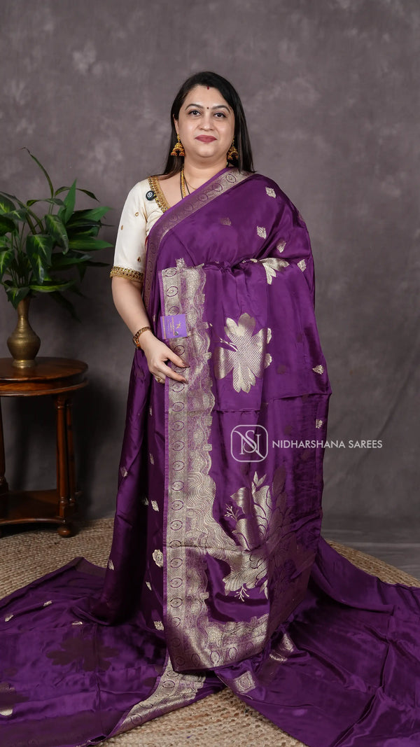 Mashru Satin With Floral and Zari Butta Concept