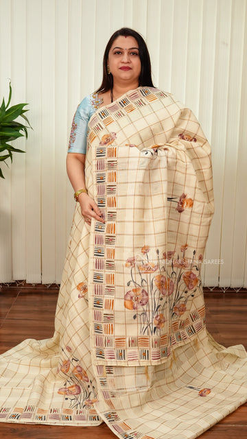 Pure Mul Cotton With Hand Painted And Mirror Work Concept