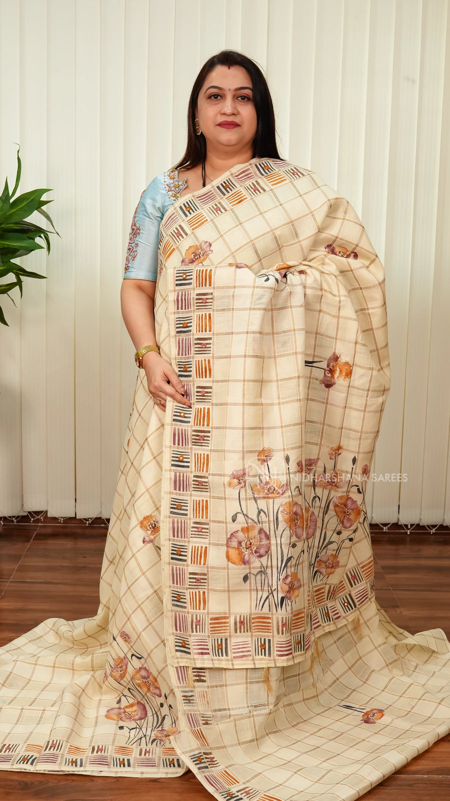 Pure Mul Cotton With Hand Painted And Mirror Work Concept