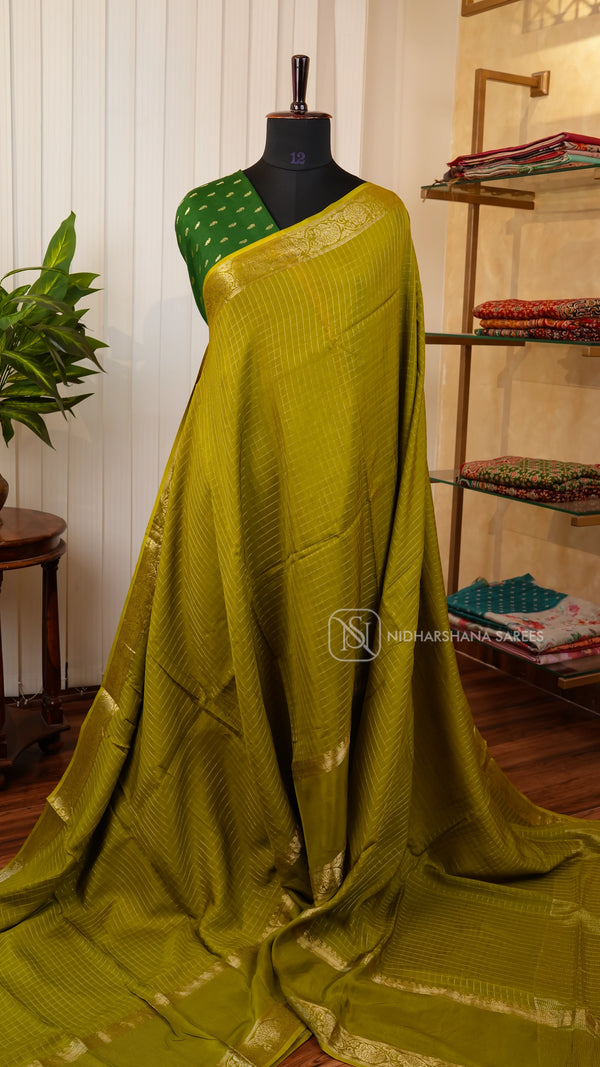 Viscose Silk With Small Checks Body & Gap Border