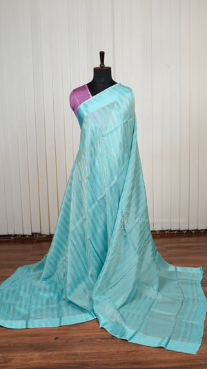 Pure Viscose Crepe Saree With Contrast Satin Zari Border And Elegant Pallu