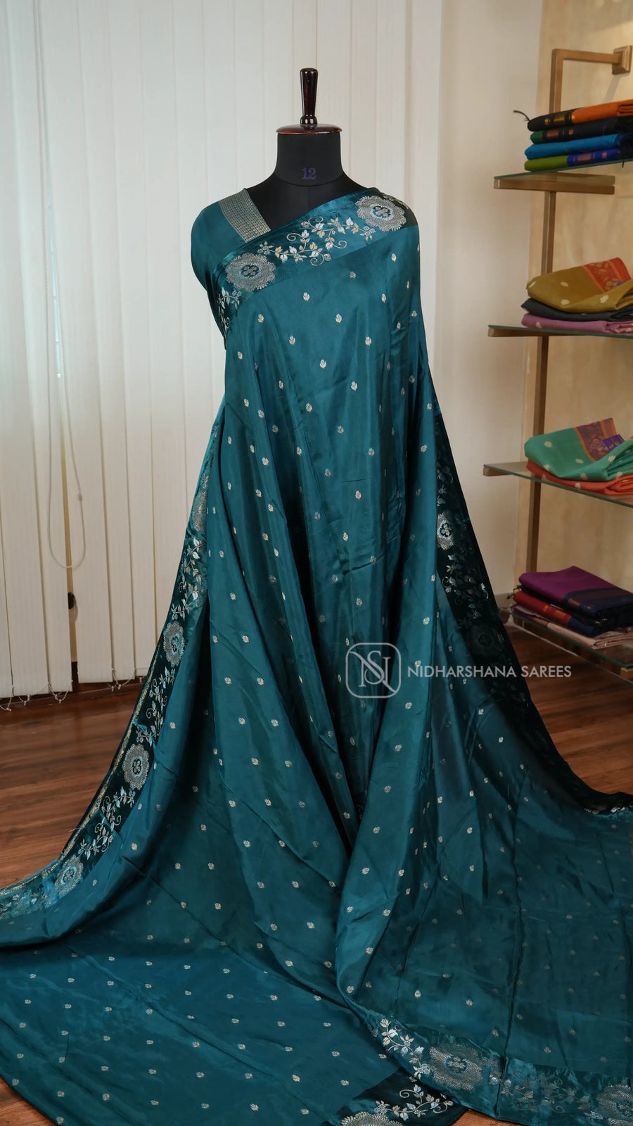 Semi Viscose Silk With Satin Border And Floral Zari Weaving