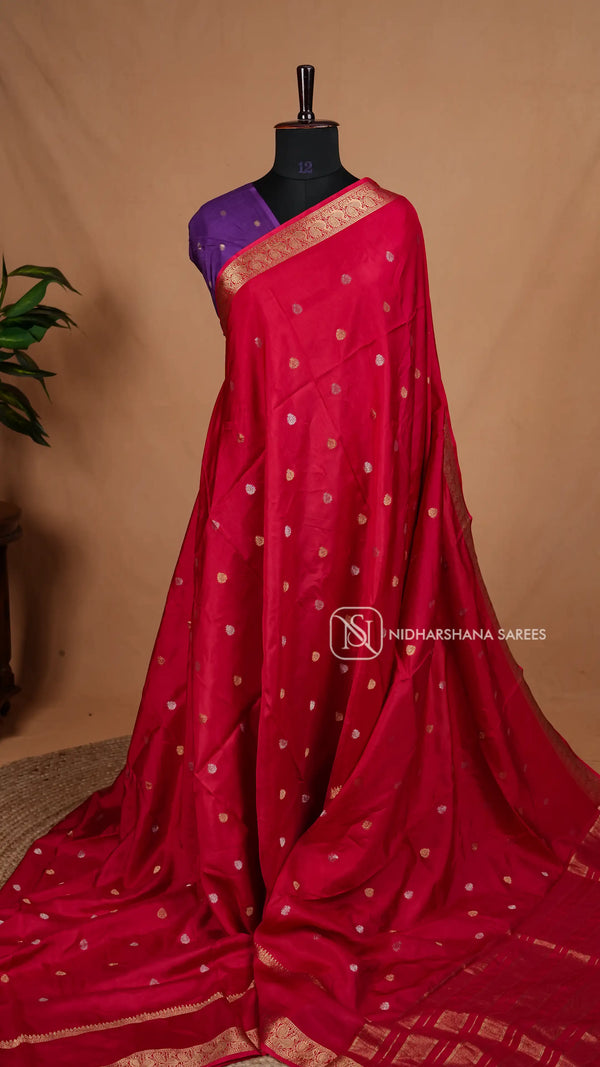 Premium Viscose Silk With Zari Butta And Gap Style Zari Border