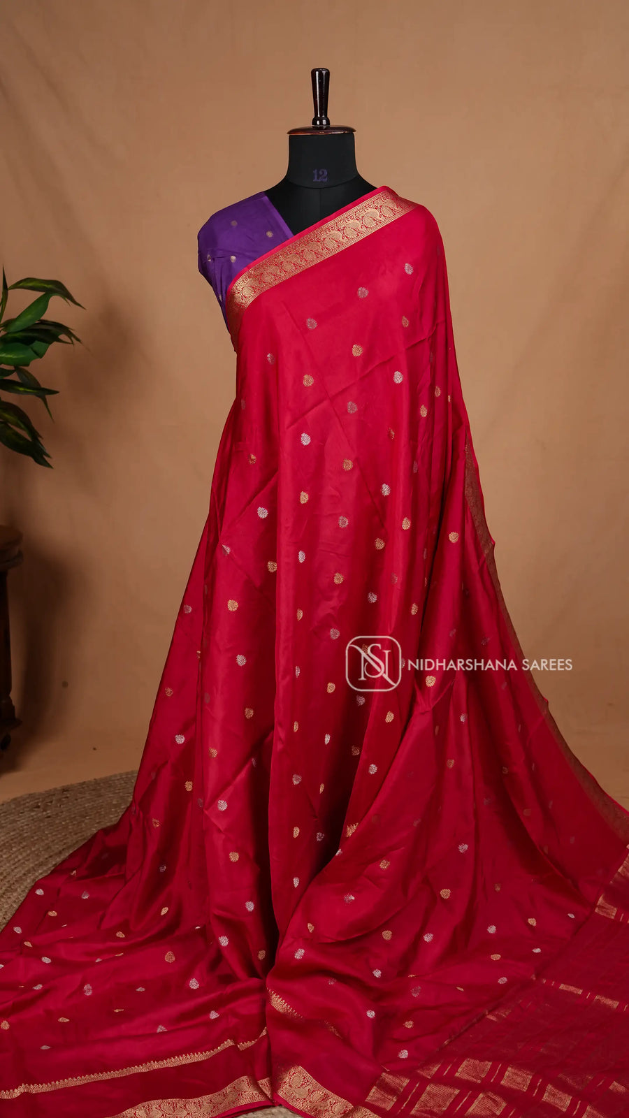 Premium Viscose Silk With Zari Butta And Gap Style Zari Border