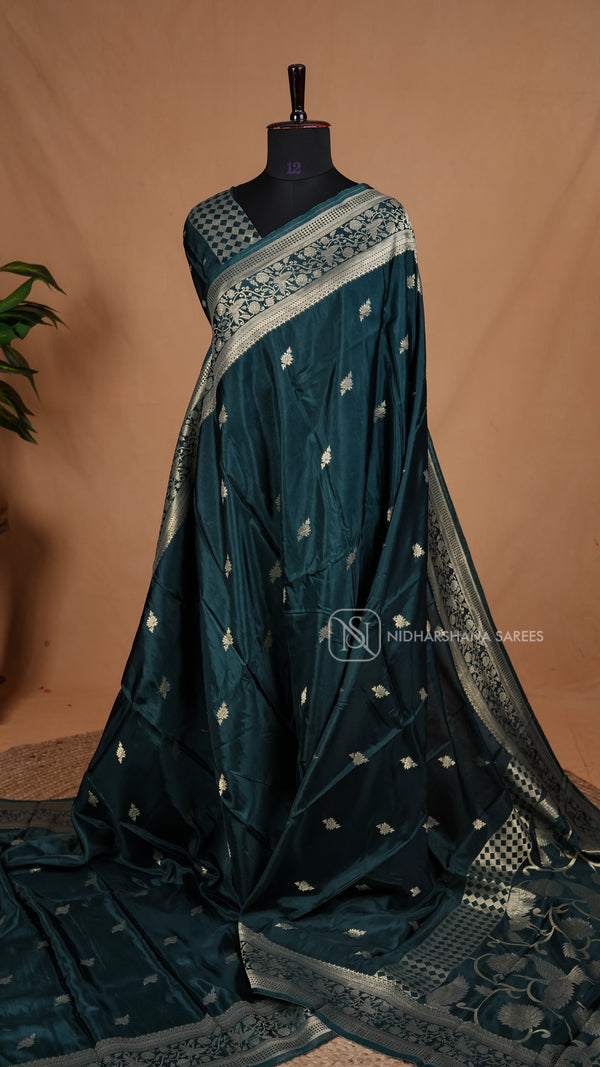 Semi Viscose Silk With Zari Butta And Zari Border