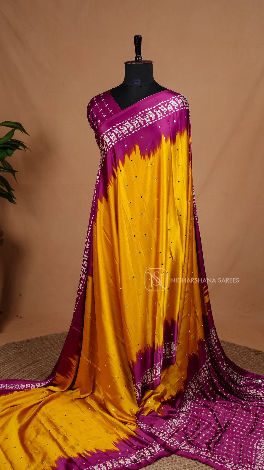 Semi Modal Satin With Mirror Work Concept
