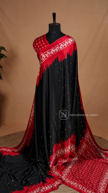 Semi Modal Satin With Mirror Work Concept