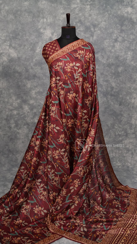 Semi Tussar Silk With Digital Print