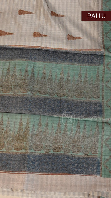 Semi Tussar Dhupian With Antic Zari Concept