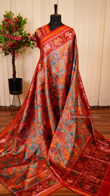 Semi Patola With Printed Concept And Zari Border
