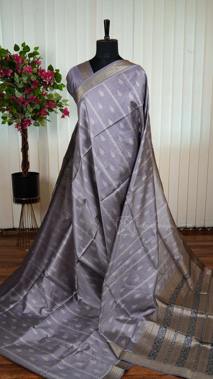 Semi Raw Silk With Thread Weaving Concept