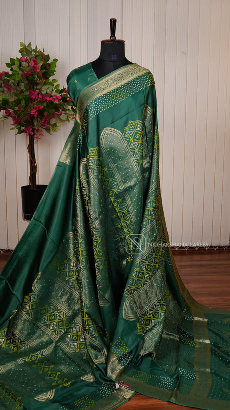 Viscose Silk With Bandini And Zari Weaving Concept