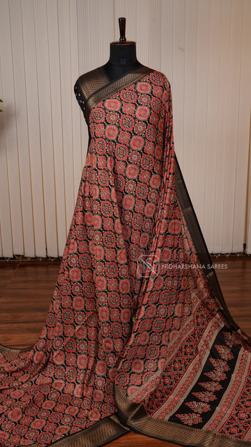 Semi Dola With Ajark Print