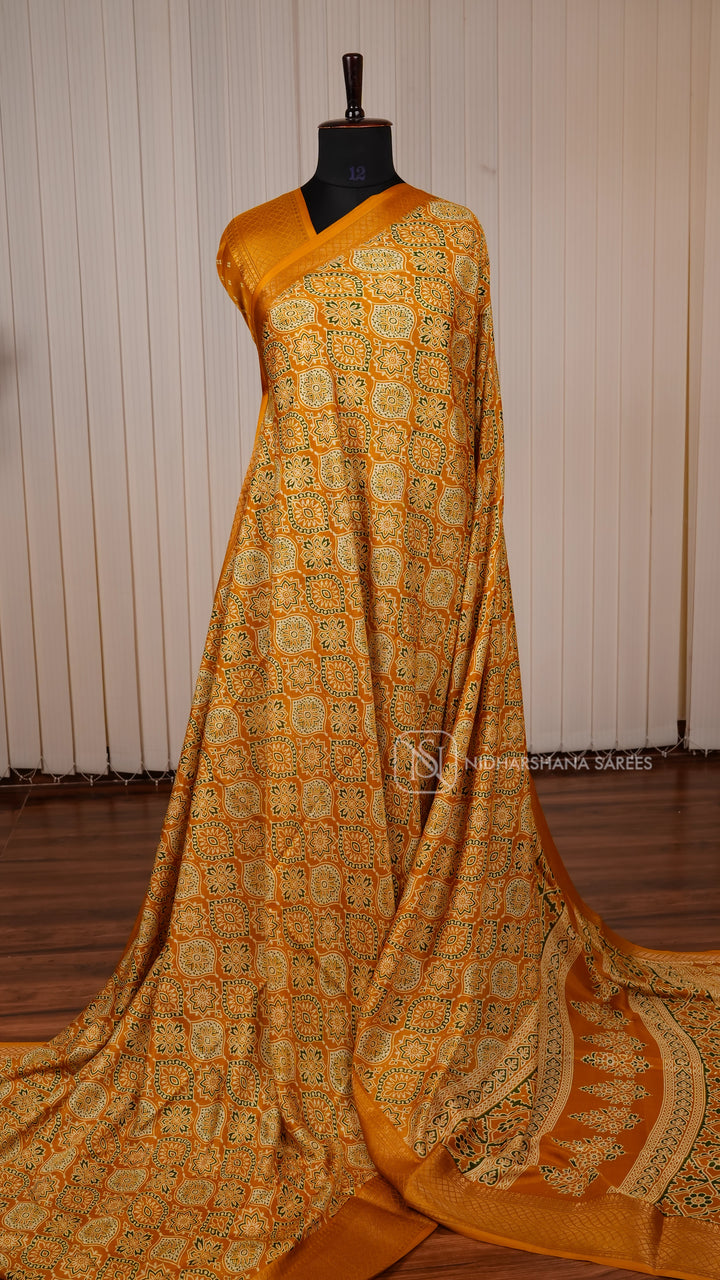 Semi Dola With Ajark Print