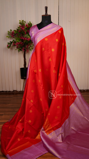Semi Silk With Zari Butta And Contrast Zari Border