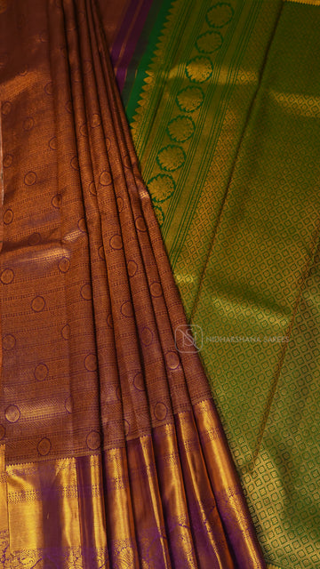 Pure Brocade Kanchipuram Silk Saree With Big Border Concept