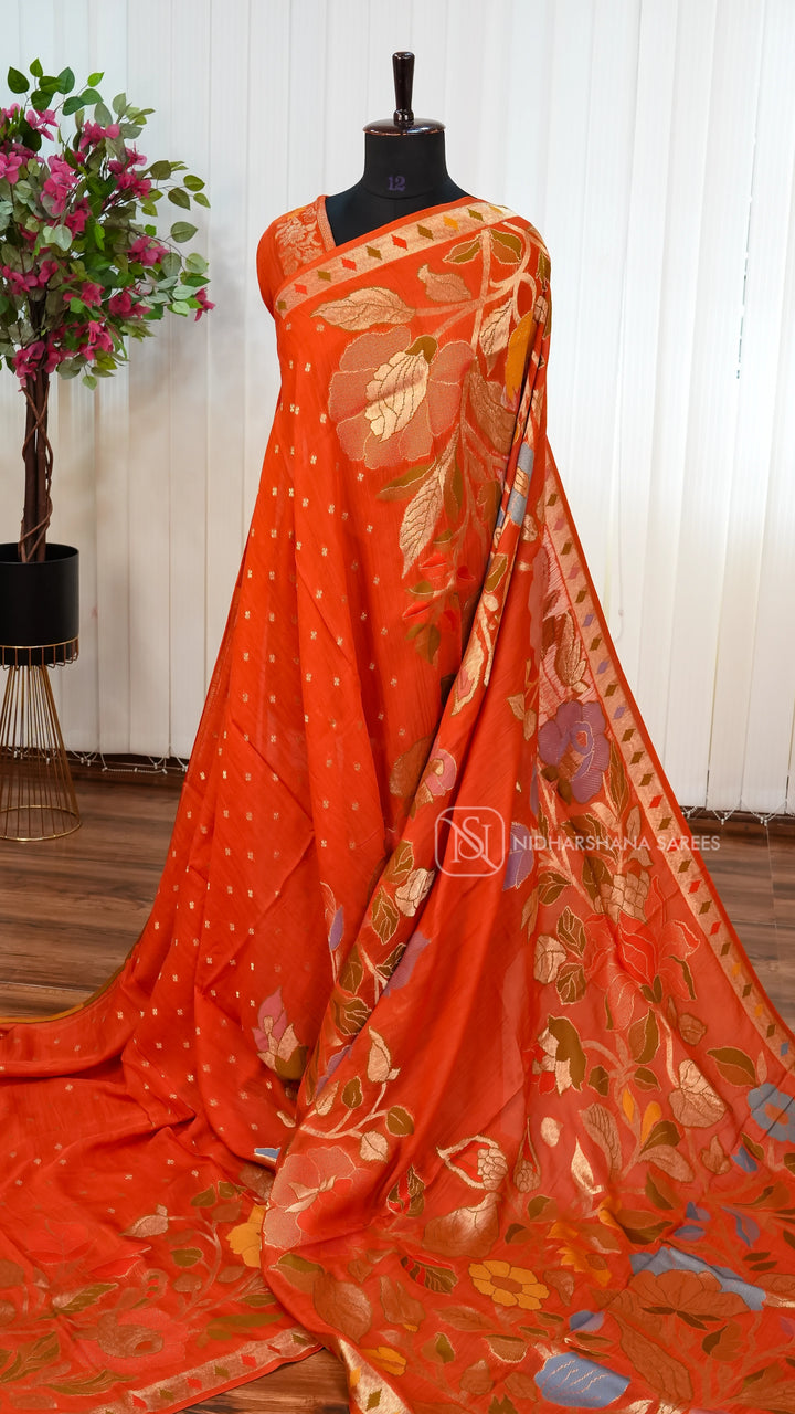 Tussar Georgette With Complete Meena Concept