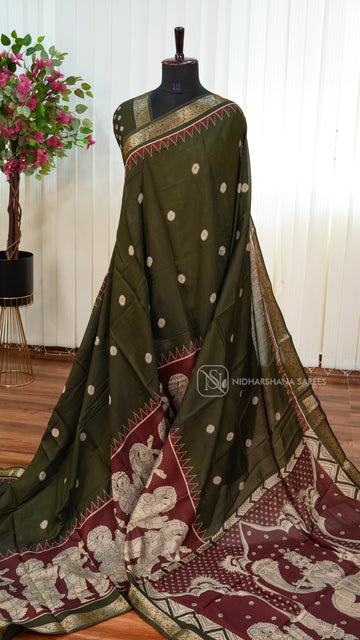Viscose Cotton With Dancing Concept And Skirting Border