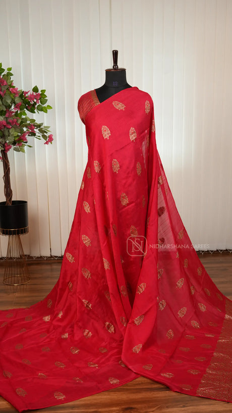 Tussar By Viscose Saree With Meena Woven Butta Concept