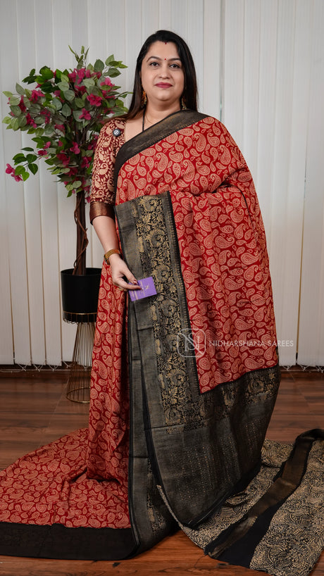 Pure Viscose Dola Saree With Traditional Mango Motif And Zari Border