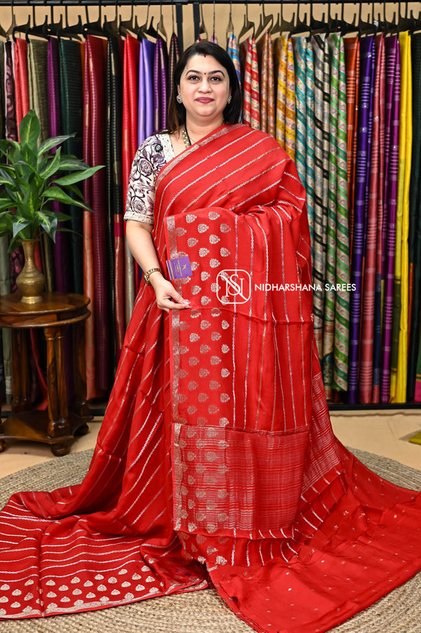 Premium Viscose With Zari Lines And Zari Butta Concept