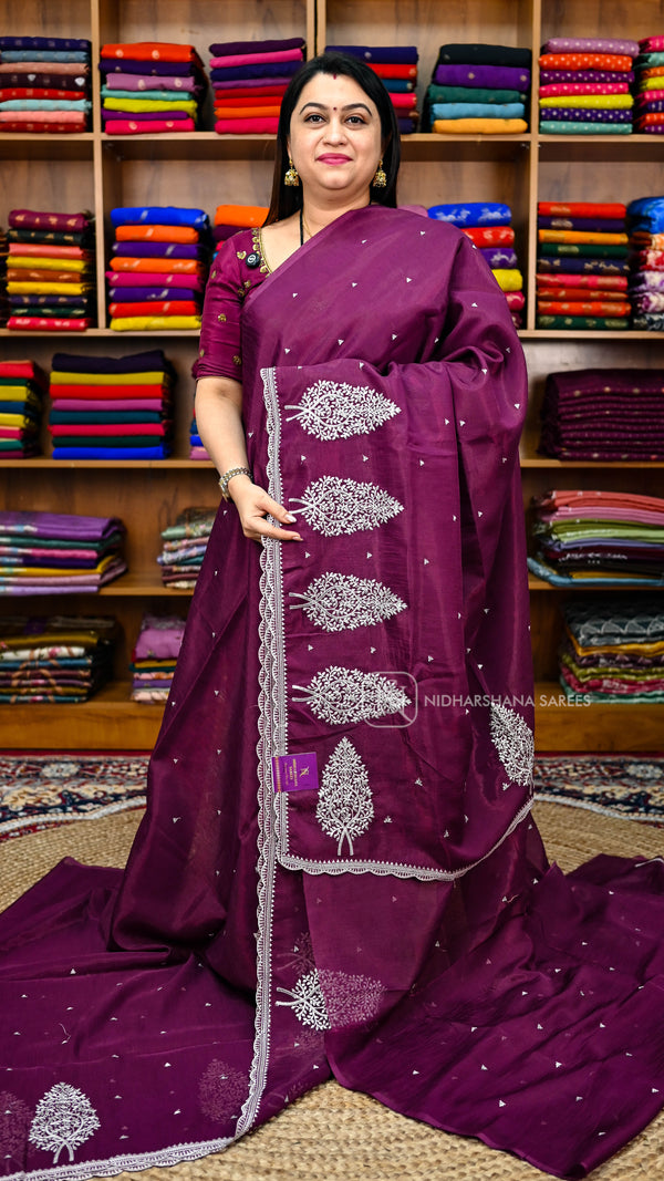 Tussar with Organza
