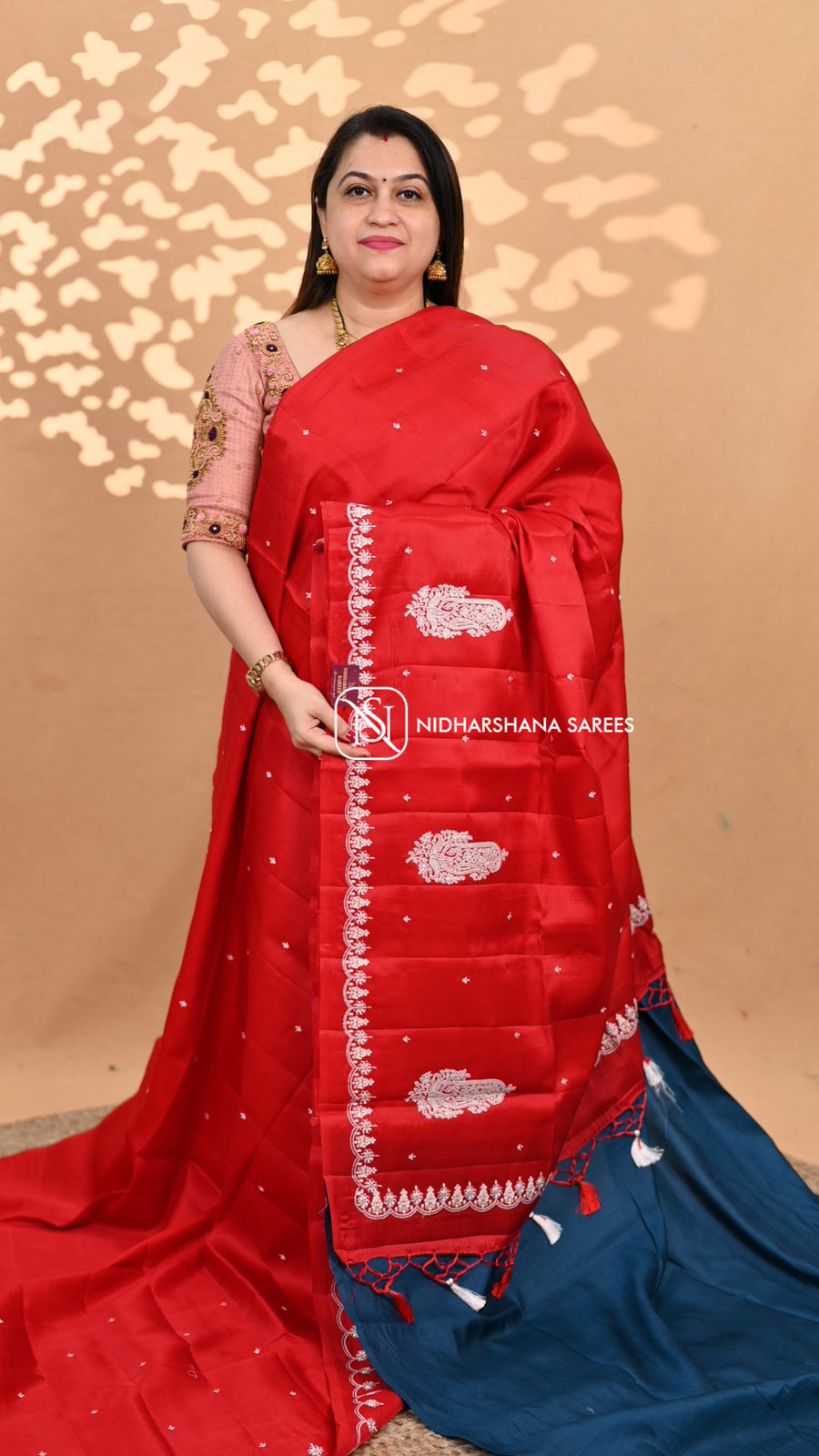 Semi Raw Silk With Embroidery Concept