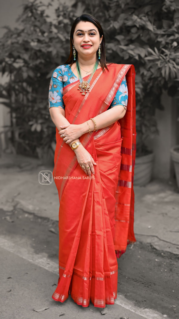 Handloom Mangalgiri Silk Cotton Saree