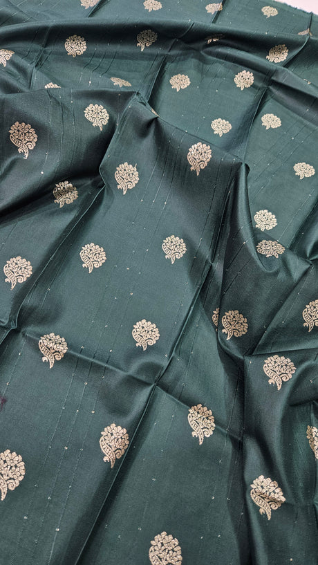 Viscose Cotton Zari Weaving Sequence Work Designer Blouse (1 Meter)^