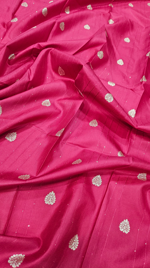 Viscose Cotton Zari Weaving Sequence Work Designer Blouse (1 Meter)^