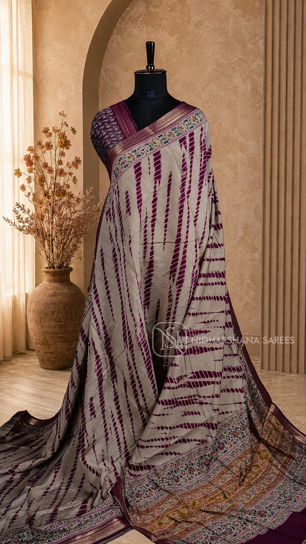 Viscose Cotton With Shibori Print