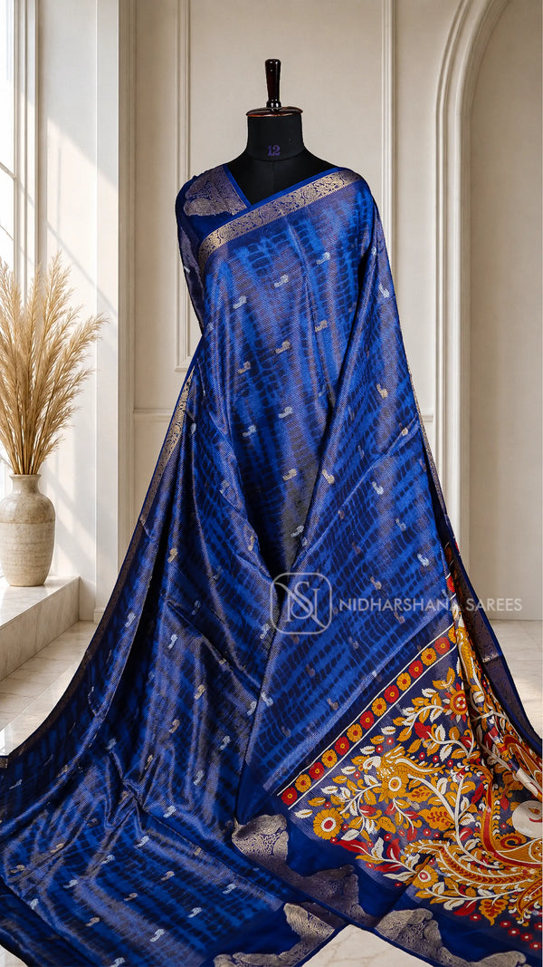 Semi Dola With Zari Lines And Shibori Concept