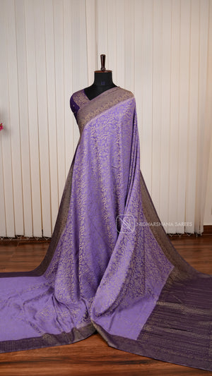 Crepe Georgette Saree With All-Over Floral Design And Elegant Zari Border Concept
