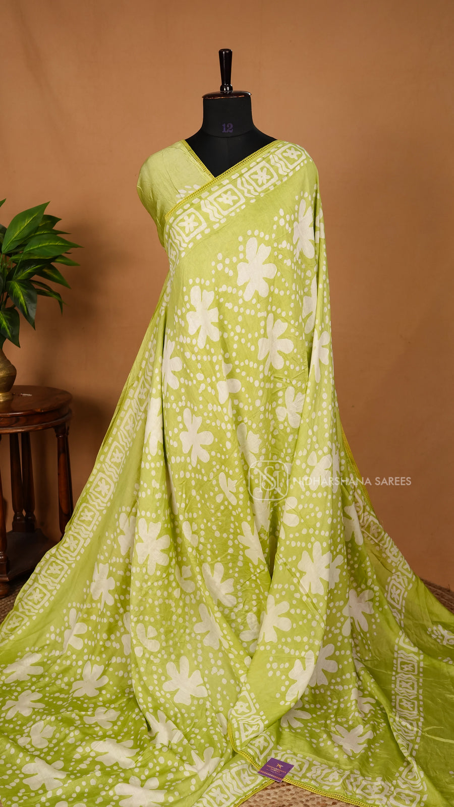 Chanderi Cotton With Batic Print