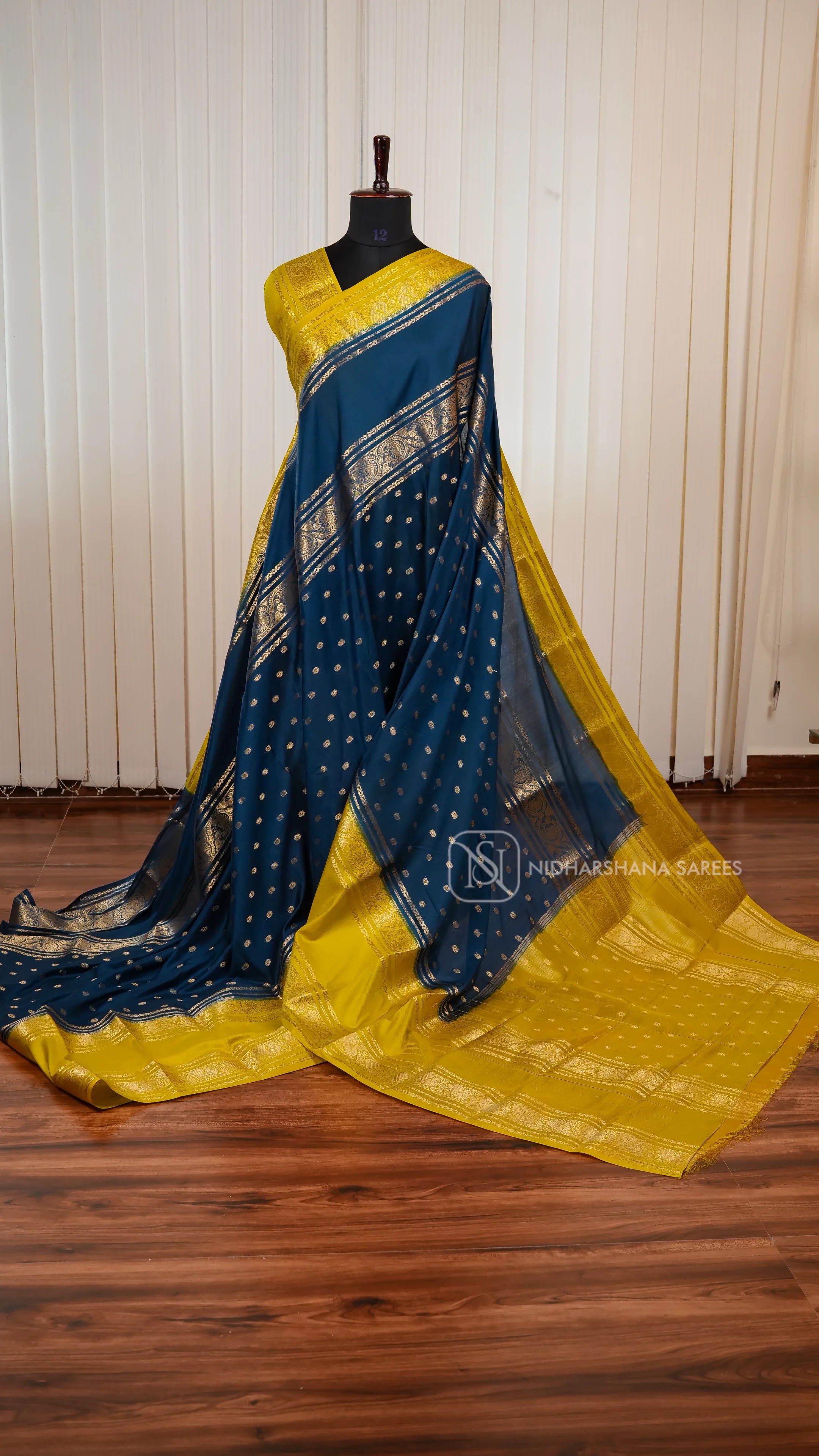 Semi Crepe Silk Saree With Grand Border And Elegant Zari Butta Concept