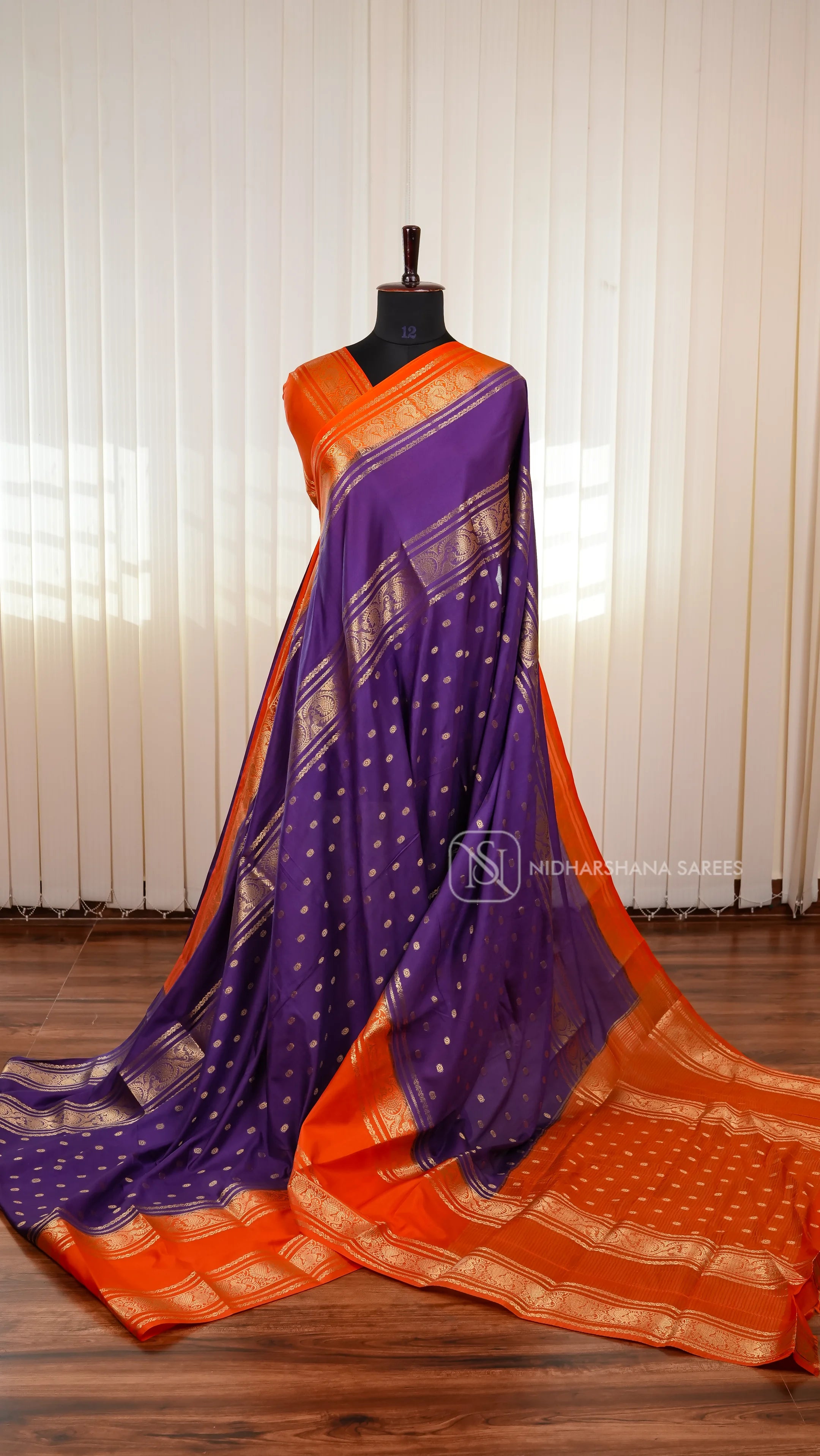 Semi Crepe Silk Saree With Grand Border And Elegant Zari Butta Concept
