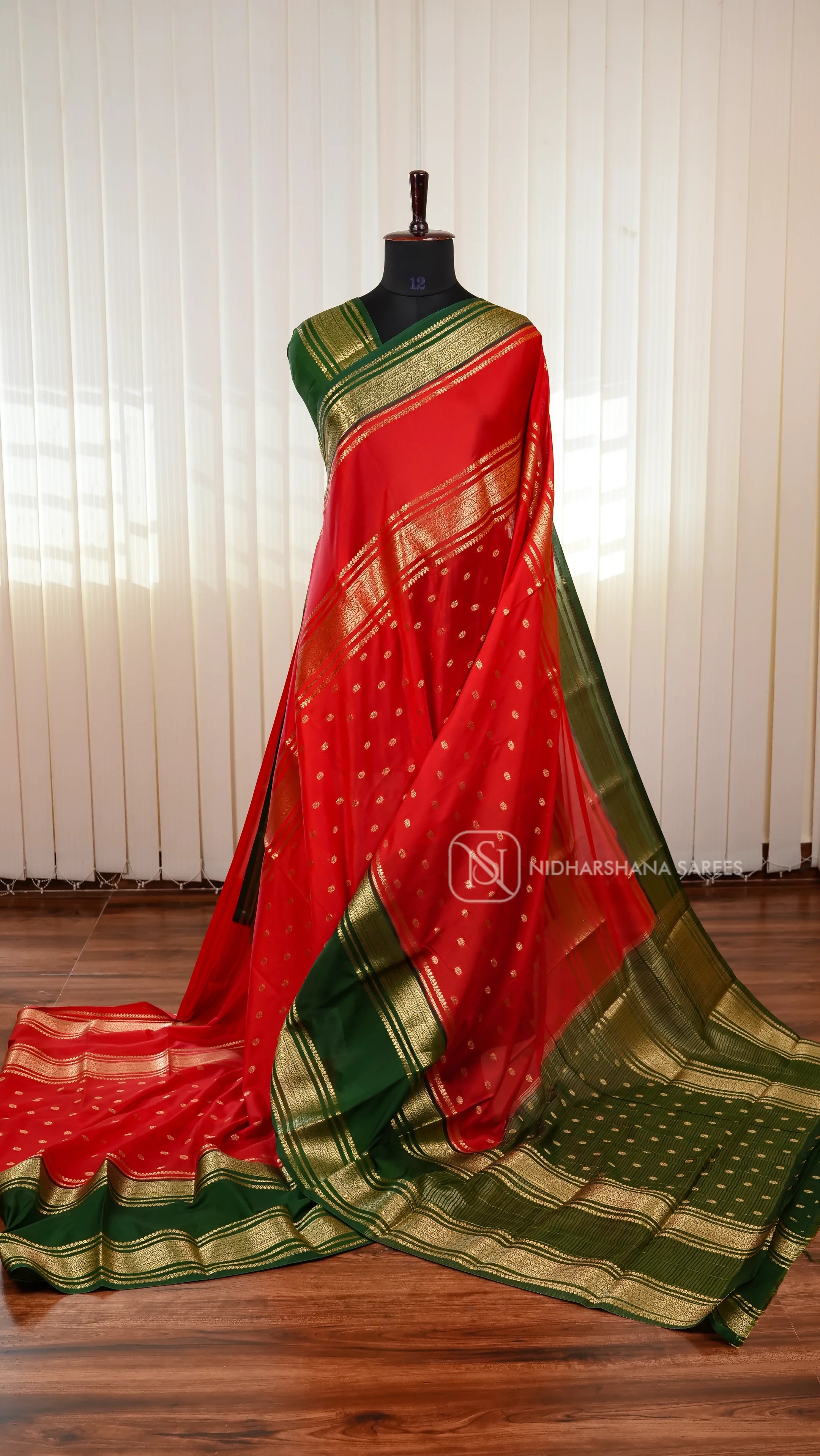 Semi Crepe Silk Saree With Grand Border And Elegant Zari Butta Concept