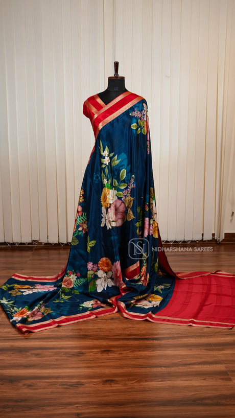 Pure Mysore Crepe Silk Saree With Rich Printed Concept