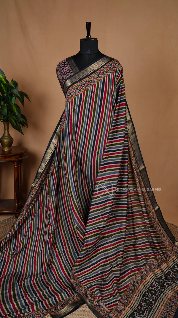 Viscose Cotton With Lehariya Print