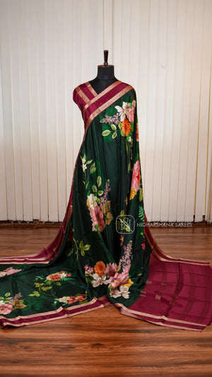 Pure Mysore Crepe Silk Saree With Rich Printed Concept