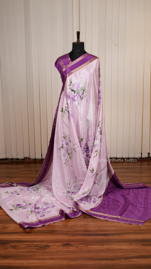 Pure Mysore Crepe Silk Saree With Rich Printed Concept