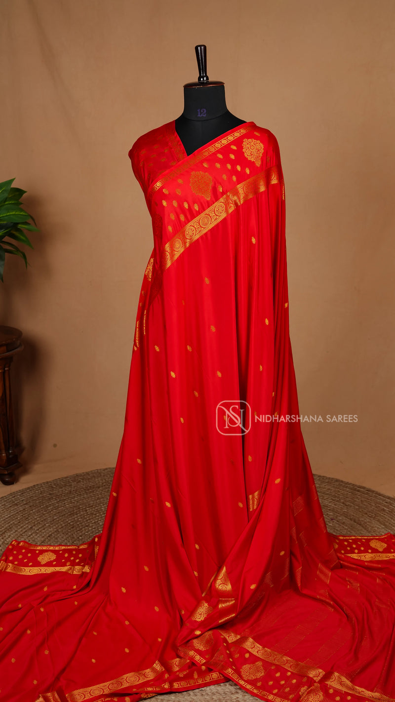 Semi Crepe Silk With Zari Butta Concept