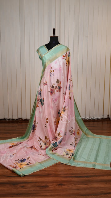 Pure Mysore Crepe Silk Saree With Rich Printed Concept